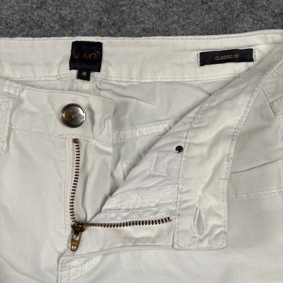 Jag Jeans Womens Size 8 (Fits 30x22) White Jeans Classic Fit Stretch Crop - Picture 5 of 14